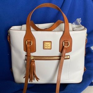 Dooney and Bourke white with accent straps